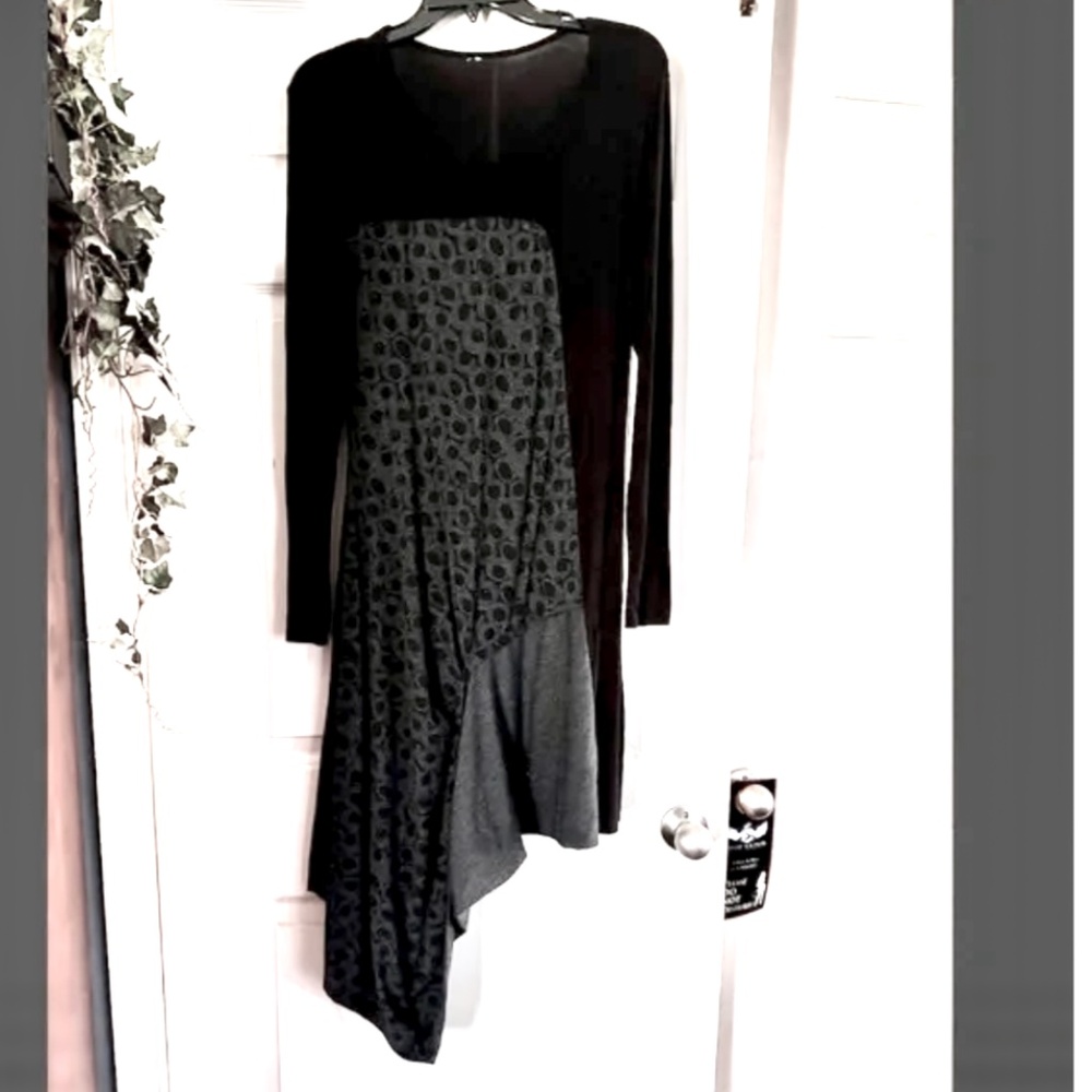 Asymmetrical Black & Gray Mia Dress by Matti Mamane, size S (fits like 8-10)